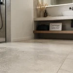 Carrelage salle de bain 120x120, joints fins, effet XXL, antidérapant