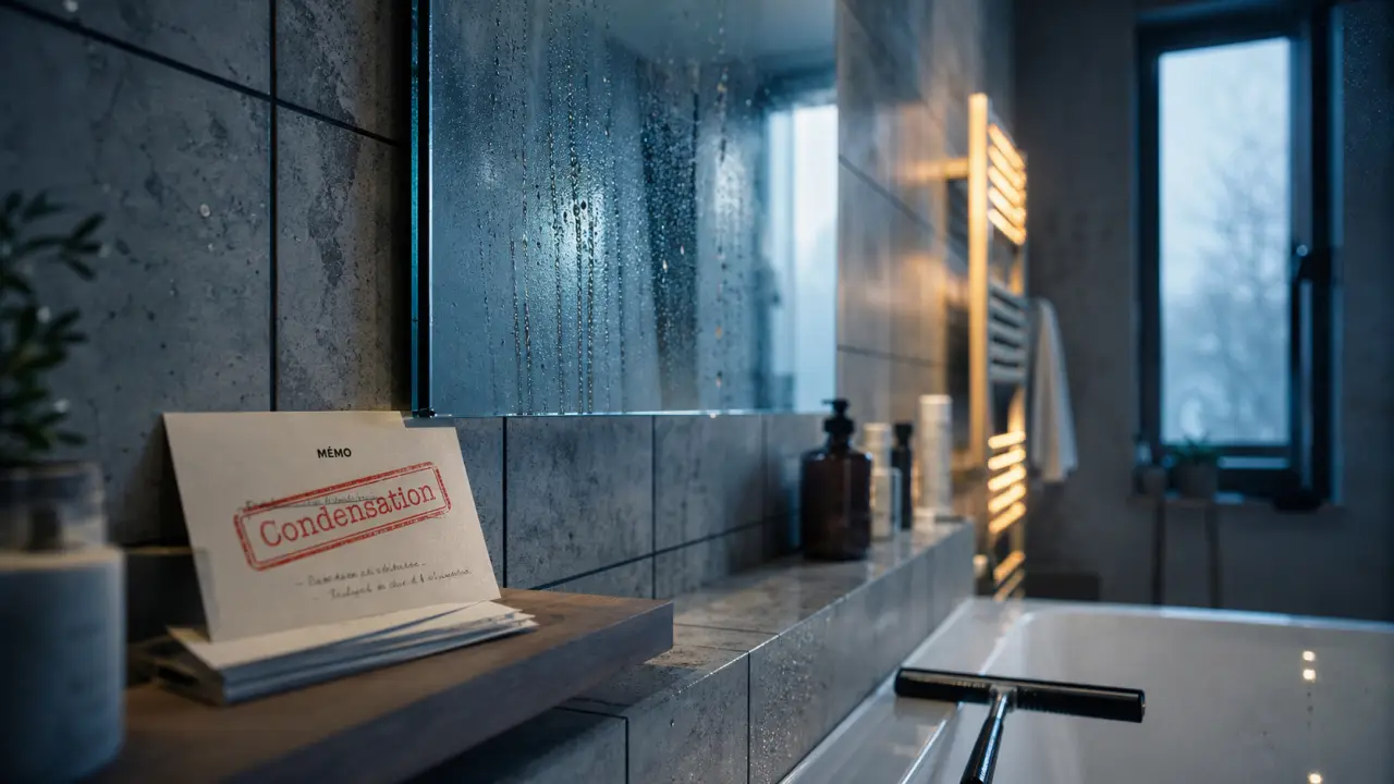 Humidité dans salle de bain : condensation, VMC et joints à vérifier