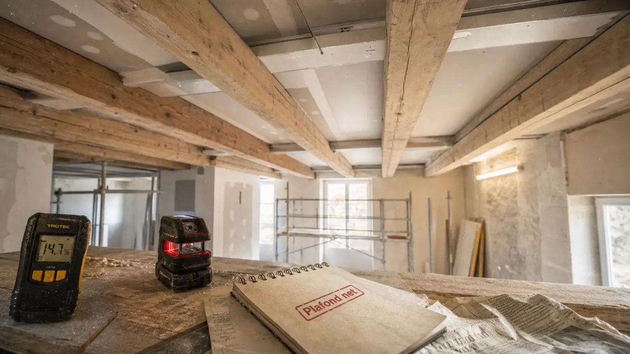 Plafond entre poutres anciennes : éviter fissures et humidité entre poutres