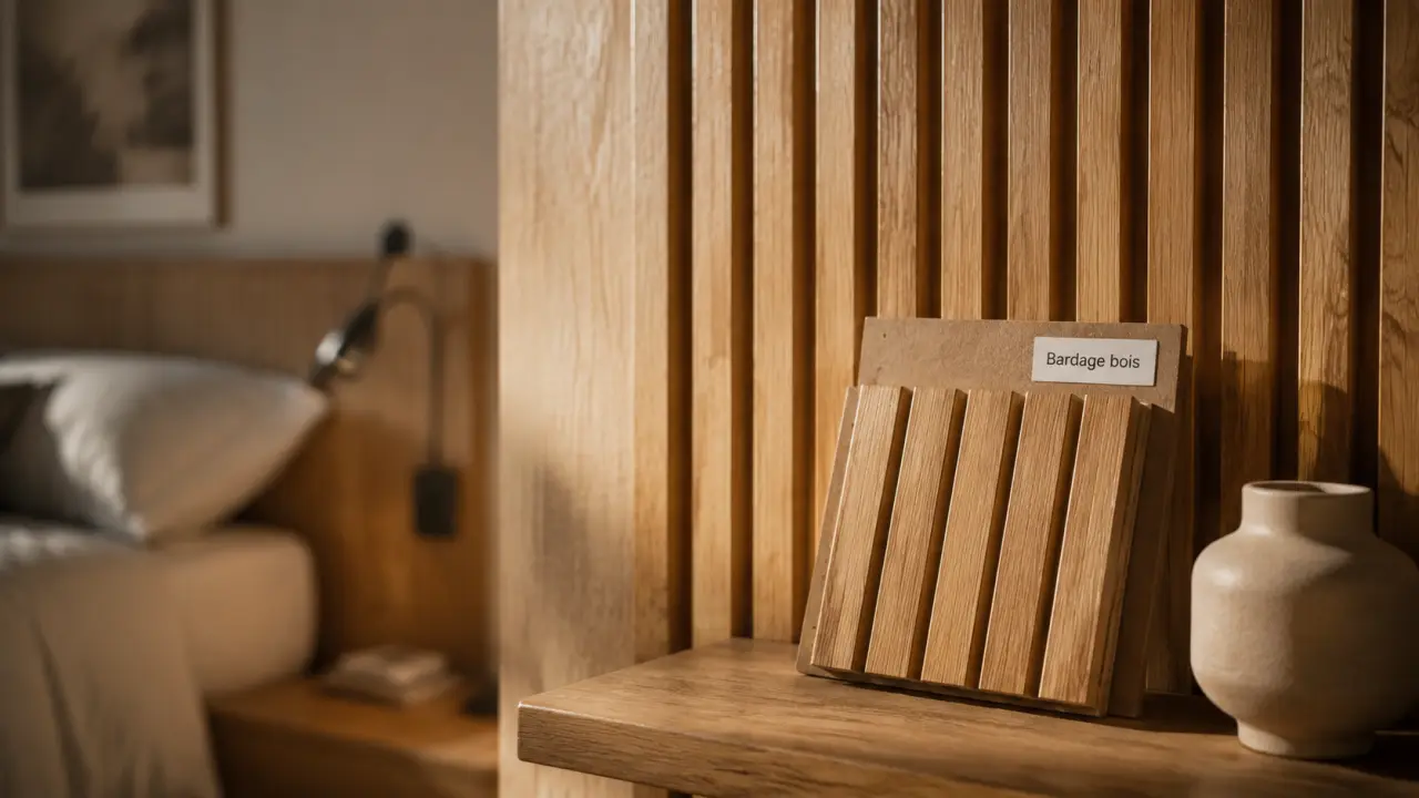 Bardage bois interieur : lames verticales en intérieur contemporain