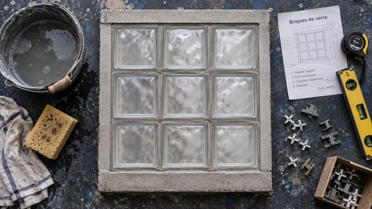 Mur de brique en verre pour gagner de la lumière tout en gardant l’intimité