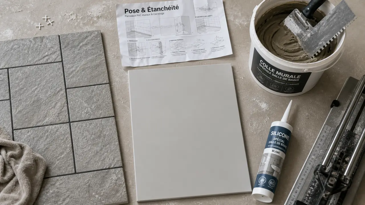 Revetement mural pour salle de bain : panneau PVC, carrelage et résine en rénovation