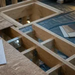 Solivages : solives sur muralière, plancher OSB, réservation d’escalier