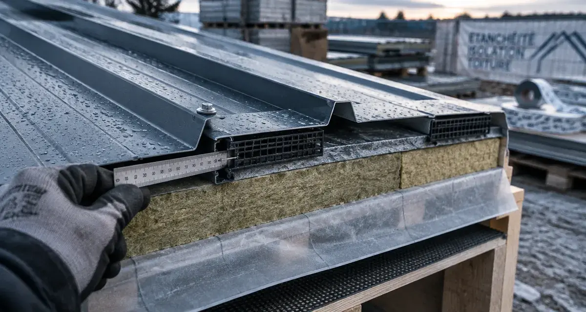 Toiture bac acier isolation : détail limite la condensation